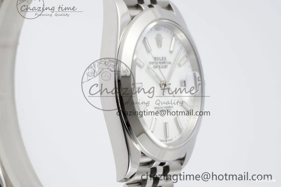 MiroTime 0508 RelaxedFit DateJust 41 SS Polished Bezel KING 1:1 Best Edition 904L Steel White Stick Dial on Jubilee Bracelet VR 2160